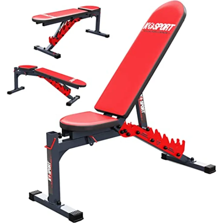 K-Sport: Trainingsbank verstellbar (beidseitig) für Kurz & Langhanteltraining I Kraftstation zum effektiven Muskeltraining, inkl. E-Book