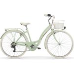 MBM Citybike NEW Primavera, 28 Zoll Aluminium Fahrrad mit 6-Gang Shimano Schaltung, V-Bremsen und Gepäckträger in Beige
