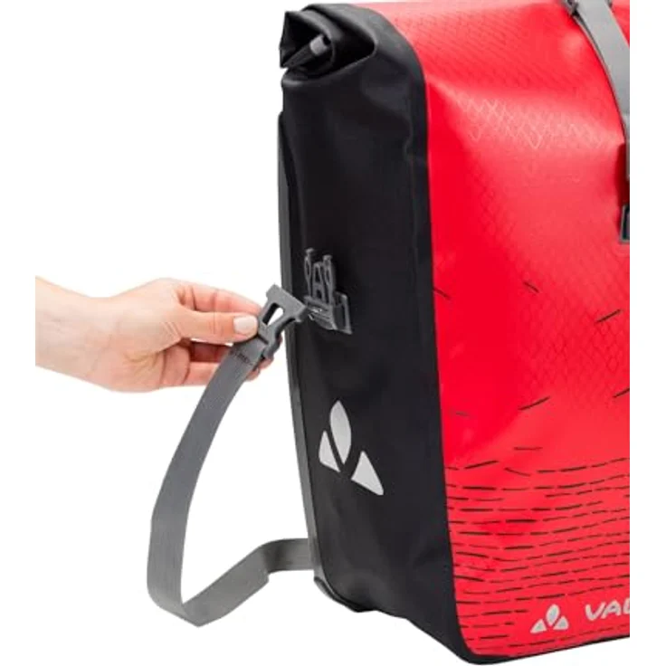 Vaude Velotasche, Gepäckträgertasche mit 24 l Volumen, wasserdicht, Rollverschluss, QMR 2.0-System, reflektierende Elemente – Bild 7