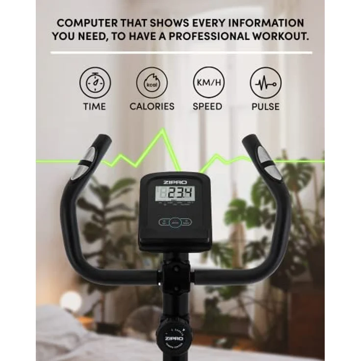 Zipro Heimtrainer Fahrrad One S, Ergometer Fitnessbikes, Magnetisches Fahrradtrainer, Ergometer Fahrrad bis 110kg, Indoor Bike, Trainingsfahrrad für zuhause, Fahrradergometer Batteriebetrieben – Bild 5