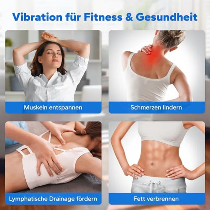 MERACH Vibrationsplatte, Leise und Kompakte Körperformungs- und Entspannungsplatte mit Silikonpad, LED-Display und Fernbedienung (Schwarz) – Bild 3