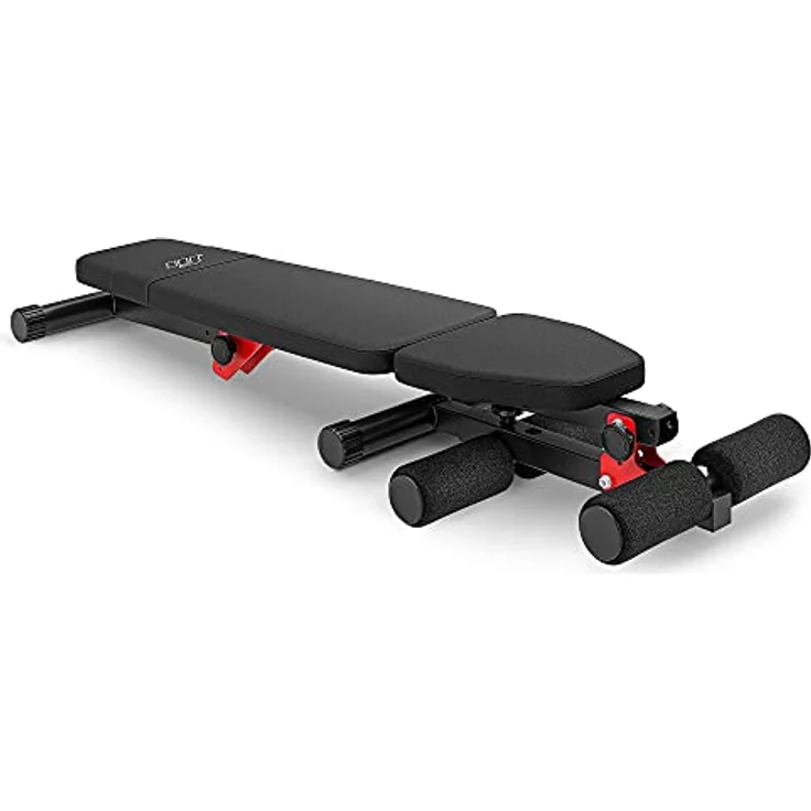 Marbo Sport Drückbank Hantelbank Trainingsbank MH-L104 Klappbar Schwarz, Reißfeste Polsterung, Gummi-Füße, 200kg Belastung – Bild 2