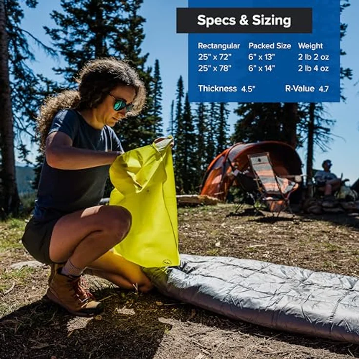 Big Agnes Circle Back, aufblasbare Isomatte mit isolierter Abdeckung, Shadow/Warm Olive, Regular, 183cm, R-Wert 4,7, für optimalen Komfort und Leistung – Bild 4