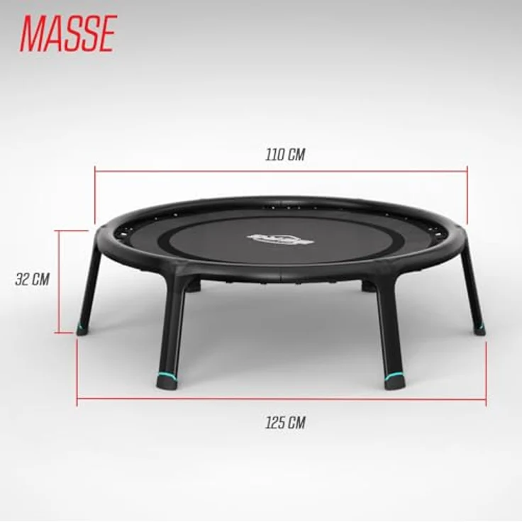 Berg Fitnesstrampolin, 110 cm Ø, individuell einstellbare Gummibänder, klappbar, stabil und rutschfest – Bild 7