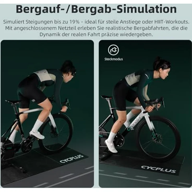CYCPLUS R200 Fahrradtrainer, 2200W Bürstenloser Motor, 19% Steigungssimulation, BLE & ANT+ Dual Mode, Virtuelles Schalten, Super Leise für realistisches Indoor Cycling – Bild 5