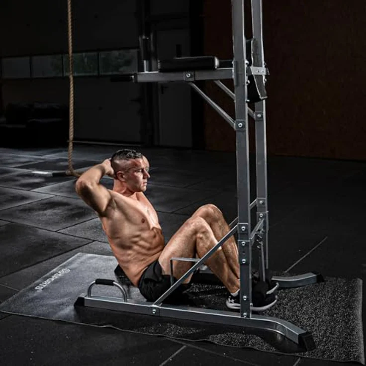 ScSPORTS® Kraftstation Power Tower Kraftturm 120kg Dip Station, Grau und Schwarz, für Ganzkörpertraining – Bild 7