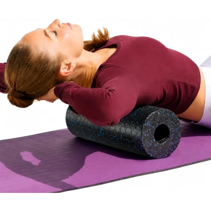 Wozinsky WRM-33 Massagerolle Trainingsrolle 33 cm, strukturierte Oberfläche, starre Konstruktion, Schwarz – Bild 1
