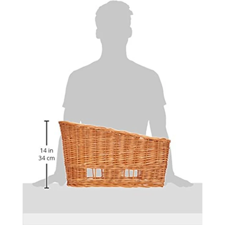 Basil PASJA Tierfahrradkorb, abnehmbar mit universellem Klemmverschluss, für Gepäckträger geeignet, inkl. Kissen, naturfarbig lackiert, 50 cm – Bild 4