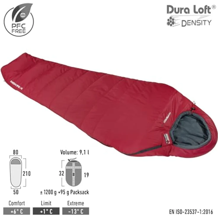 High Peak Schlafsack Lite Pak 1200 | 23263, Kompakter Schlafsack mit BIONIC-FINISH ECO Imprägnierung, blau – Bild 2