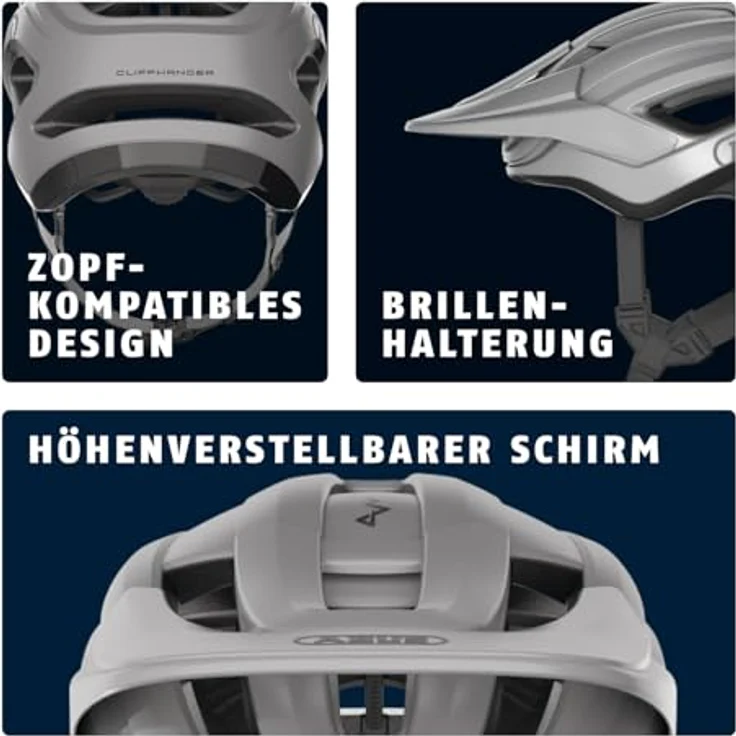 Abus CliffHanger, MTB Velohelm (54 - 58 cm) mit TriVider-Gurtband und ActiCage Verstärkung – Bild 5
