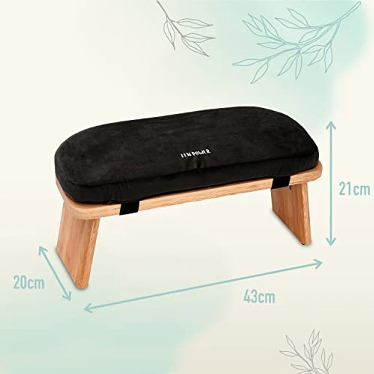 Zen Power Yoga Bench, klappbare Yoga Bank aus Holz, ergonomische Meditationsbank, Gebetshocker für spirituelle Momente im Alltag, bequem und weich gepolstert, Yoga-Zubehör – Bild 2