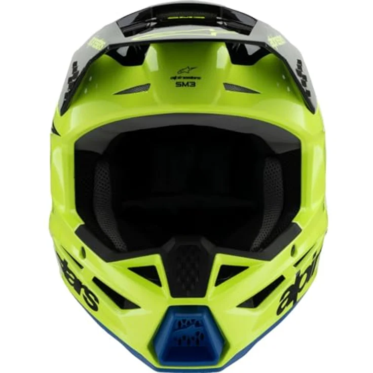 Alpinestars SM3 Radium Kinder Helm, leicht, MX- und Enduro-optimiert, gelb/schwarz/beige – Bild 2