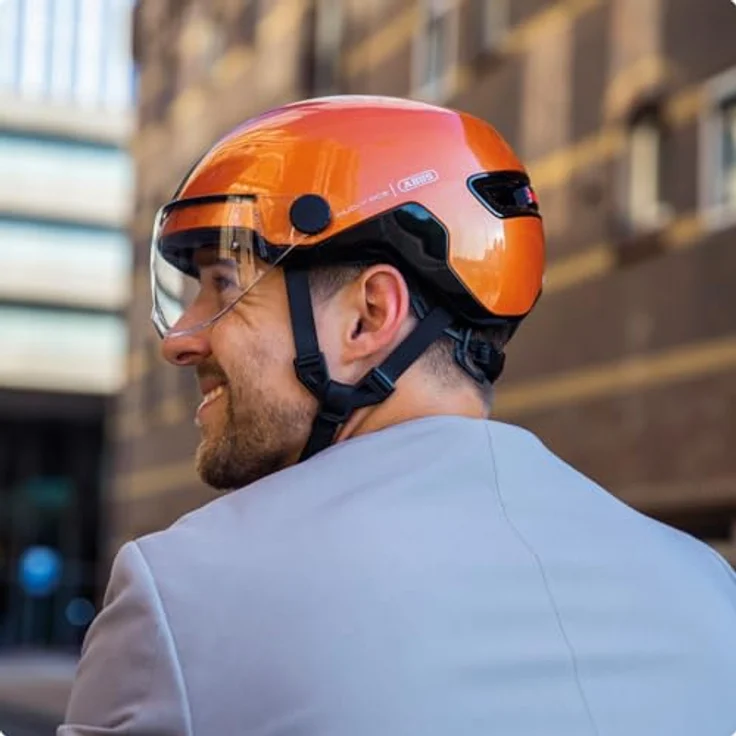 Abus HUD-Y ACE, Velohelm mit integrierten Glas-Visier und USB-Heck-LED, 57 - 61 cm – Bild 6