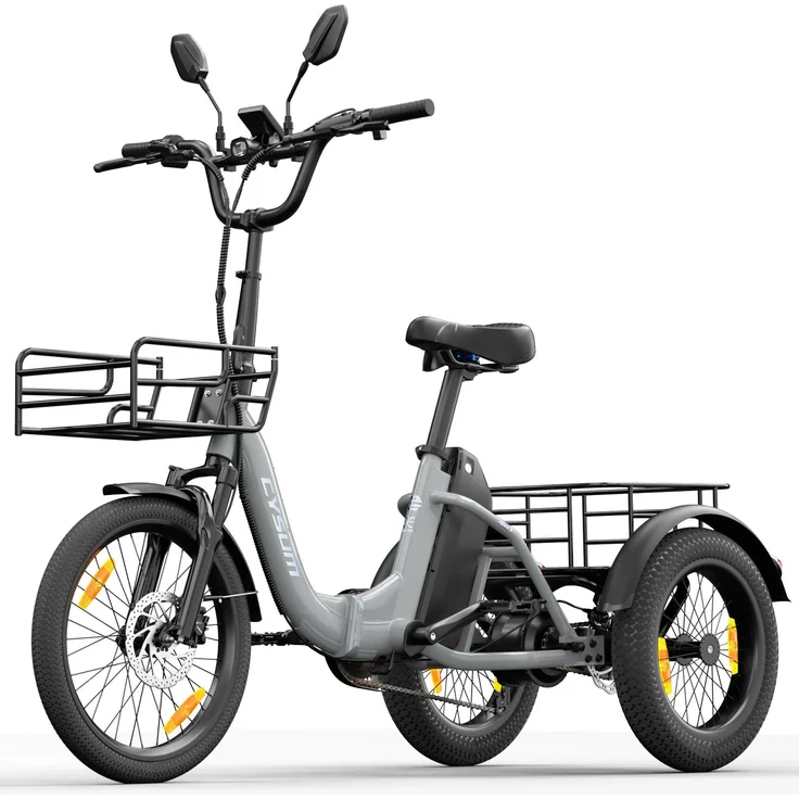 VANKEL E-Bike Cityrad AG1, faltbares 3-Rad Pedelec mit 960 Wh Akku, 120 km Reichweite, Kettenschaltung, Heckmotor, LED-Beleuchtung