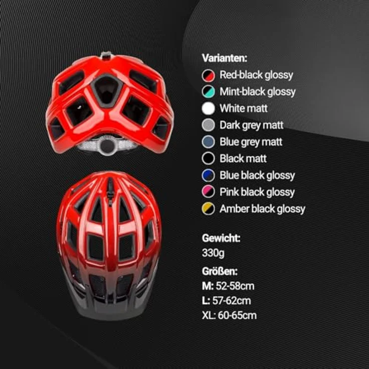 KED Crom Fahrradhelm mit K-FIT Anpassungssystem, LED Rücklicht, red-black glossy, Größe 52-58 (M) – Bild 6