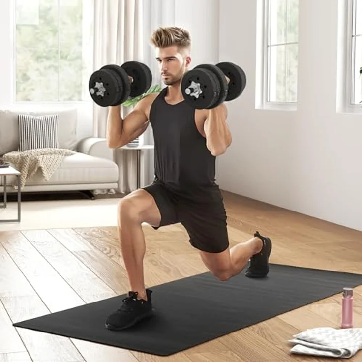 HOMCOM Hantel-Set 25KG, Kurzhantel Set aus Stahl und Kunstleder, Schwarz, für Zuhause und Krafttraining – Bild 2
