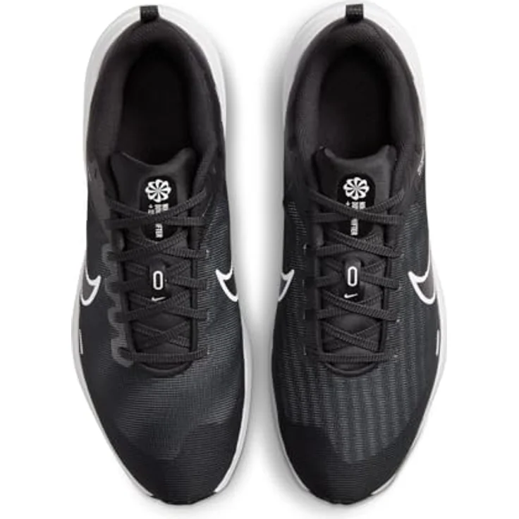Nike Herren Downshifter 12 Laufschuh, atmungsaktives Mesh-Obermaterial, leichte Außensohle, Schwarz/Weiß-Dk Smoke Grey, 44.5 EU – Bild 3