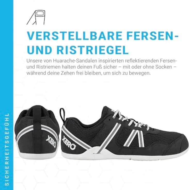 Xero Shoes Prio Laufschuhe, Mesh Obermaterial, Anti-Rutsch-Sohle, Schwarz EU 43 – Bild 6