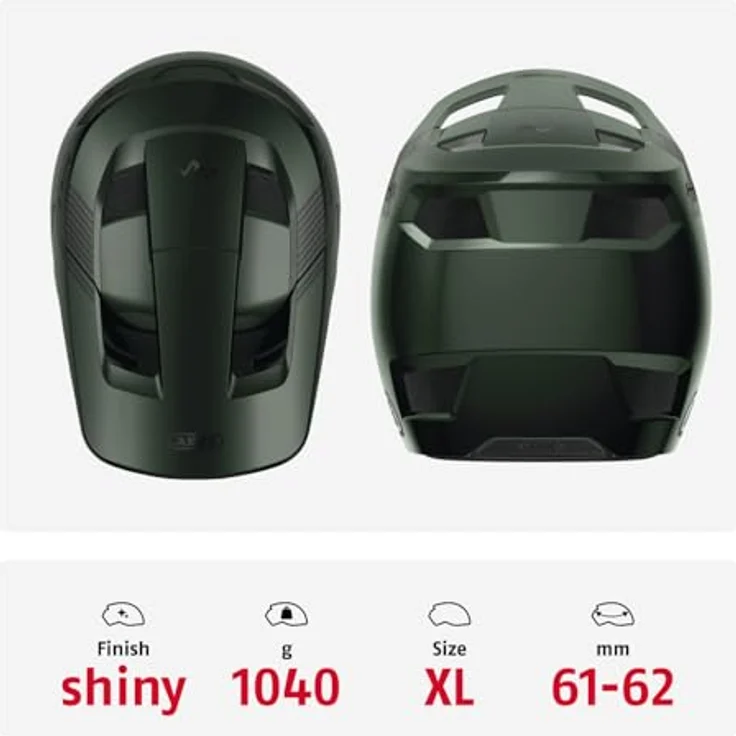 Abus HiDrop, Velohelm für MTB, 61 - 62 cm, schlagfest mit Break-Away-Visor und optimaler Belüftung – Bild 3