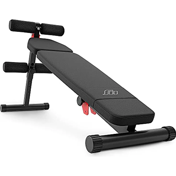 Marbo Sport Drückbank Hantelbank Trainingsbank MH-L104 Klappbar Schwarz, Reißfeste Polsterung, Gummi-Füße, 200kg Belastung – Bild 4