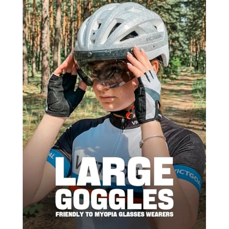 Victgoal VICTGOAL Fahrradhelm mit Visier, USB Rücklicht, abnehmbarer Magnetbrille, 310 g, verstellbare Größe M/L/XL – Bild 5