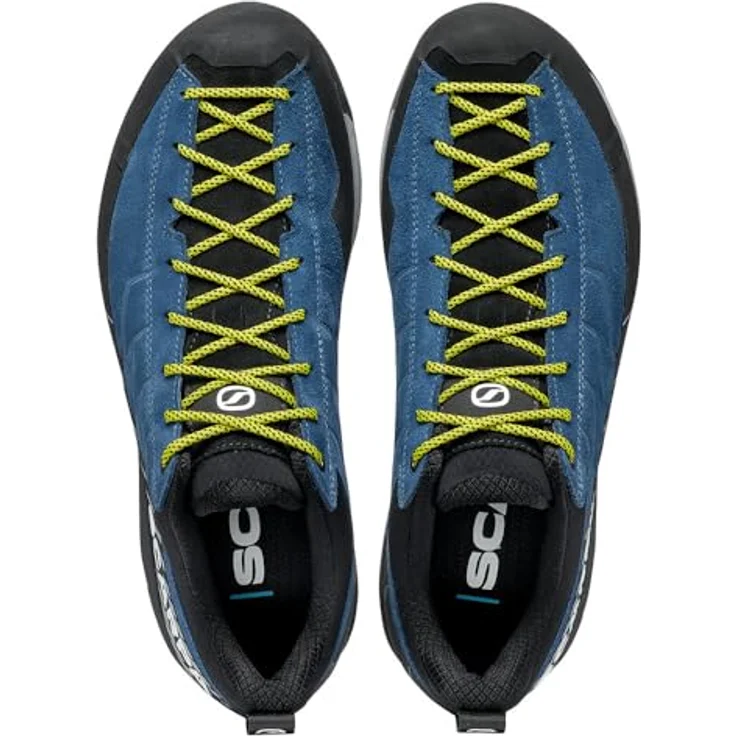 Scarpa Mescalito, leichter Approachschuh mit Wasserabweisendem Veloursleder und Vibram Megagrip Sohle, Ocean/Gray, Größe 44,5 – Bild 4
