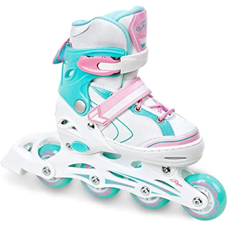 RAVEN Inline Skates Lia, verstellbare Inliner für Mädchen in Mint/Pink, Größen 30-33 (18,5cm-20,5cm), mit Double-Vent-System und DSAS – Bild 4
