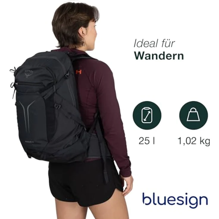 Osprey Sportlite 25, Wanderrucksack in Torrent Blue mit AirScape Rückenplatte und verstellbarer Oberkörperlänge – Bild 2