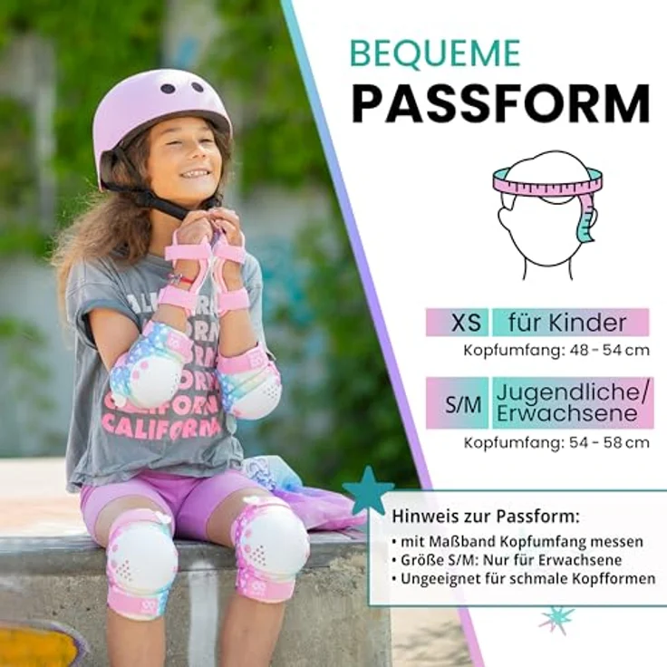 99FLIPS Fahrradhelm Kinder Mädchen, GS Skaterhelm für 3-12 Jahre, pink, TÜV Rheinland zertifiziert – Bild 2