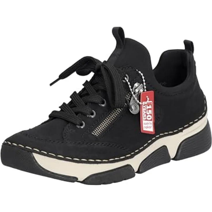 Rieker Damen Halbschuh Slipper 45973-00, Komfortabel und schockabsorbierend, schwarz