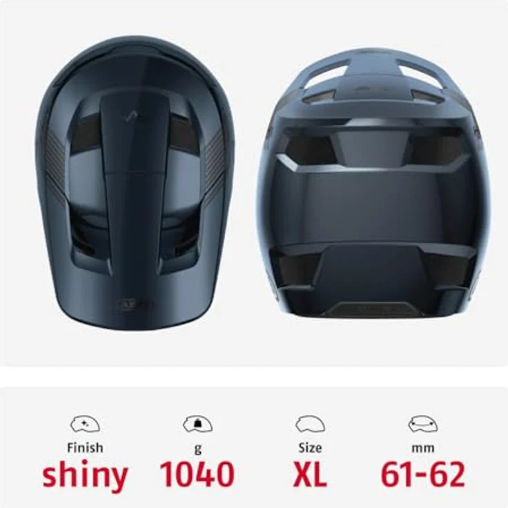 Abus HiDrop, Velohelm (61 - 62 cm) für Mountainbiking, schlagfest mit optimaler Belüftung und Break-Away-Visor – Bild 3