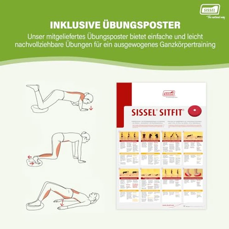 SISSEL Sitfit Balancetrainer Sitzkissen, Ergonomisches Kissen für aktives und dynamisches Sitzen, Schwarz, ø 33 cm, max. Belastbarkeit 150 kg – Bild 5