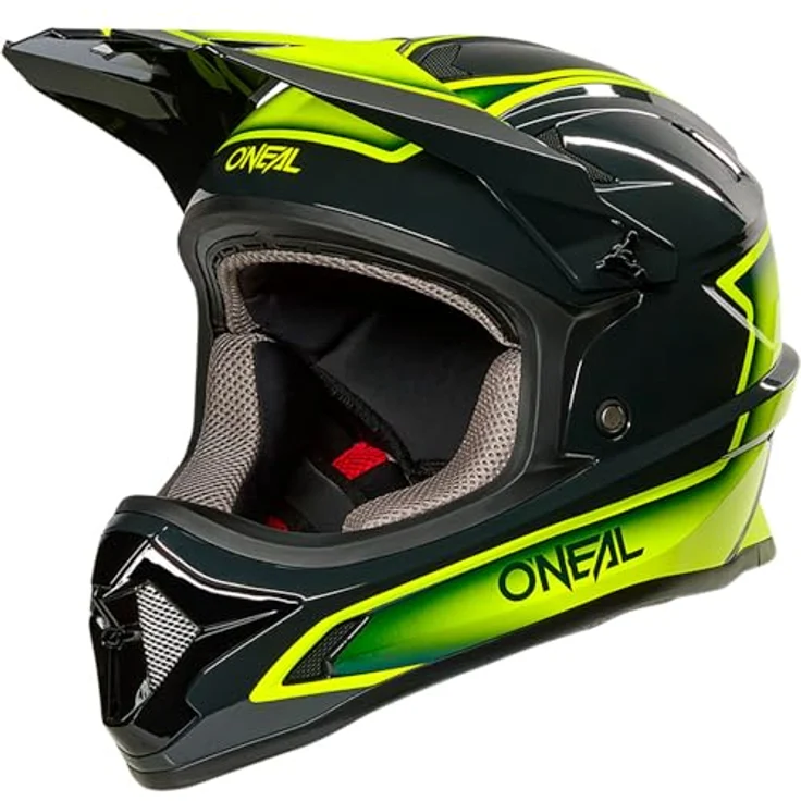 O'Neal Sonus Helm Slick Gray/Neon Yellow, Fullface-Helm für MTB, Enduro, Freeride und Downhill, Größe M – Bild 4