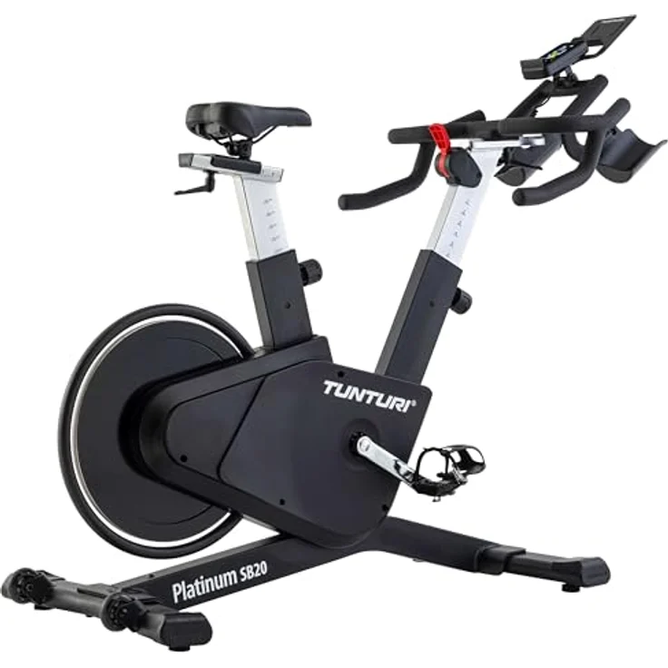 Tunturi Platinum SB20 Sprinter Bike - Fitnessbike mit 16 Widerstandsstufen, Multigrip-Rennlenker, und interaktive Trainings-Apps, blau – Bild 1