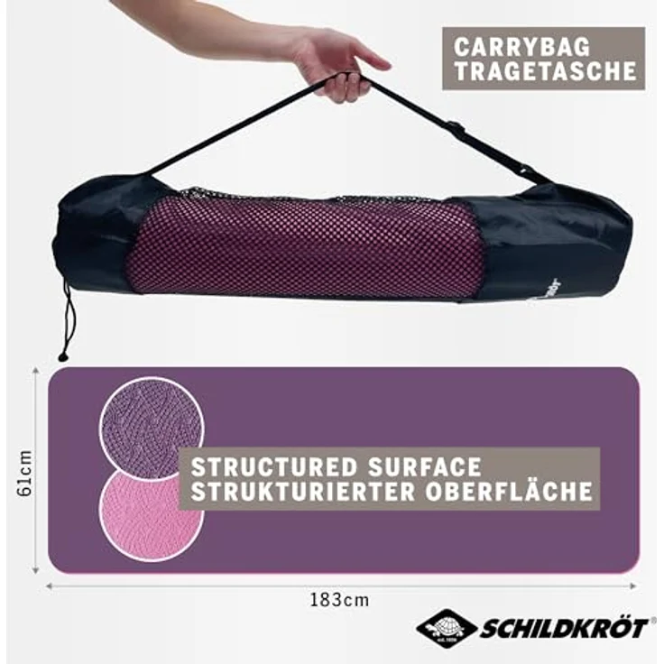 Schildkröt Bicolor Yogamatte Purple-Pink, 4mm, PVC-frei, rutschfest, im Carrybag – Bild 2