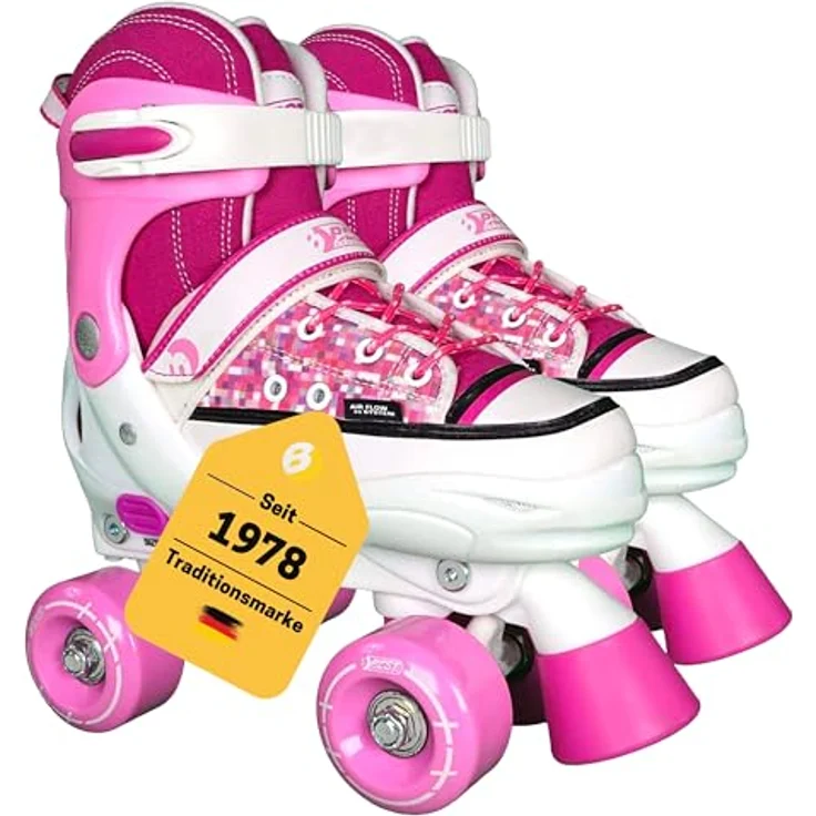 Best Sporting Rollschuhe, Größe verstellbar, ABEC 7 Carbon, pink-weiß pink/weiß, 32 - 35 – Bild 2