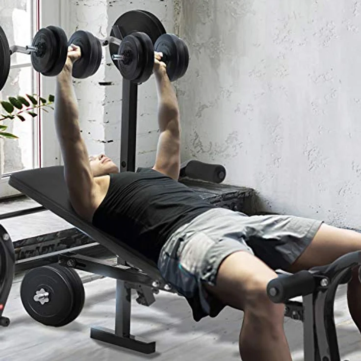 ArtSport Multifunktion Hantelbank Set ProfiGym 1000 & 3in1 Hantelset mit 60 kg Gewichten - Trainingsbank klappbar Kurzhantel Langhantel Curlhantel Kraftstation – Bild 3