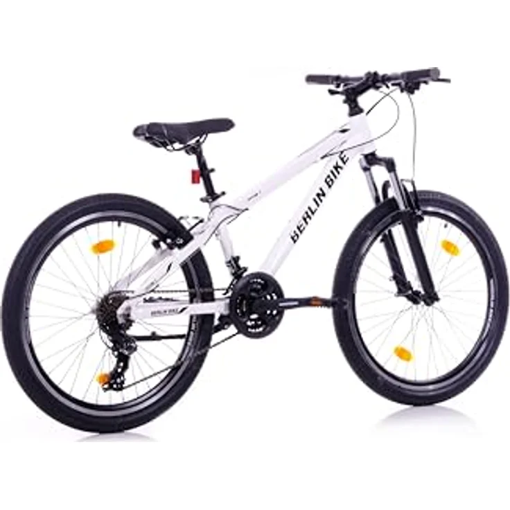 BERLIN BIKE Mountainbike MTB1 24 Zoll Kinderfahrrad, leichter Aluminiumrahmen, Shimano 21-Gang-Schaltung, V-Bremsen, blau (weiß) – Bild 3