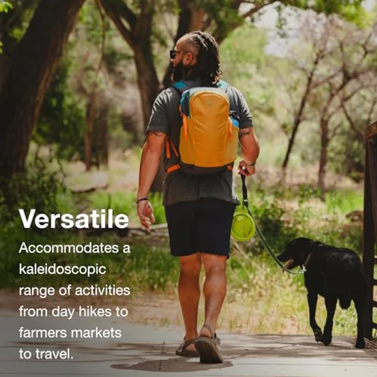 Osprey Daylite, leichter und langlebiger Tagesrucksack mit Koffer-Durchstecklasche, kompatibel mit Reisetaschen, Torrente Blue – Bild 4