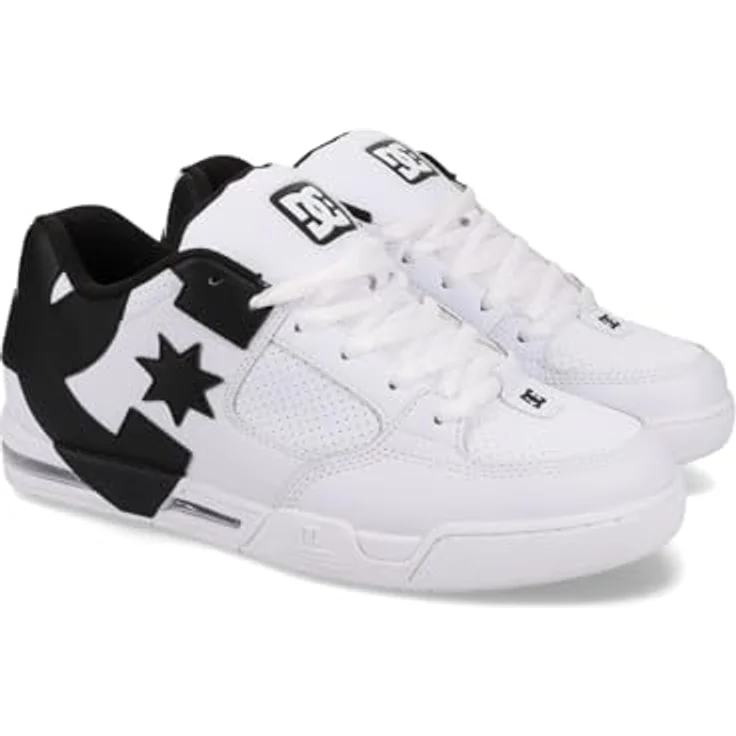 DC Shoes Dc Command, Lederschuhe für Herren mit gepolstertem Schaft, Unilite Zwischensohle und Gummiaußensohle, Weiß/Schwarz, Größe 7 UK - 40.5 EU - 8 US – Bild 1