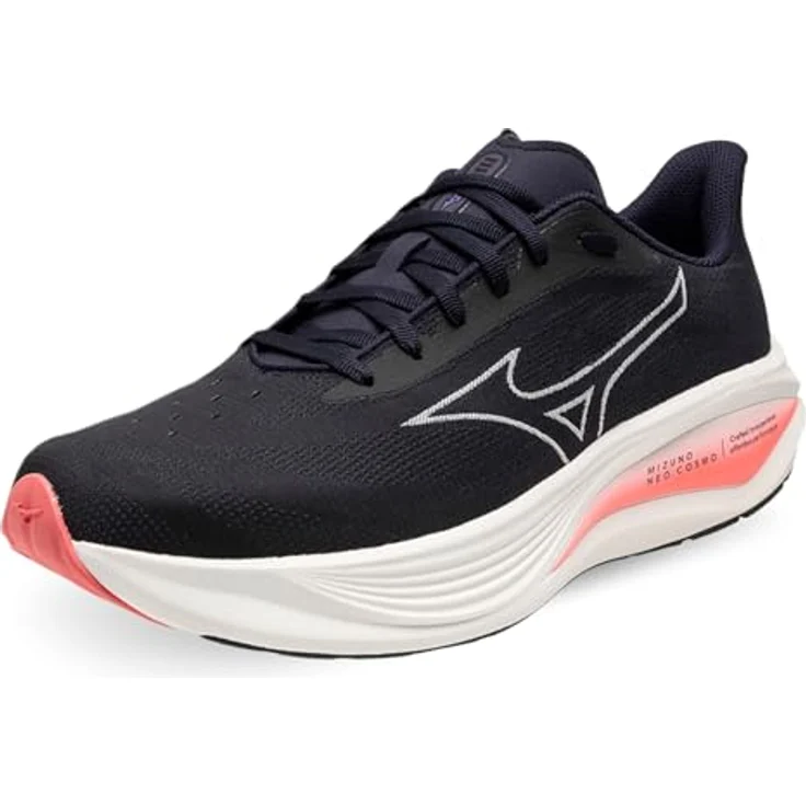 Mizuno Neo Cosmo, Laufschuh mit MIZUNO ENERZY-Dämpfung, Baritone Blue/Snow White/Striking Coral, Größe 44.5 – Bild 2