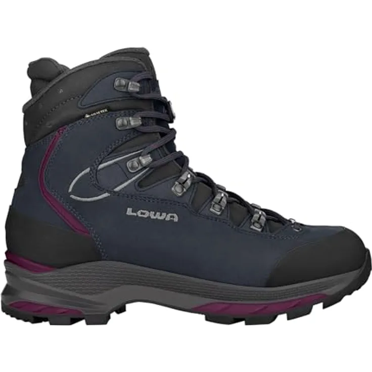 LOWA MAURIA EVO GTX Ws [2024], mittelhohe Wanderschuhe mit GORE-TEX, wasserdicht und atmungsaktiv, navy/beere, Größe 37.5