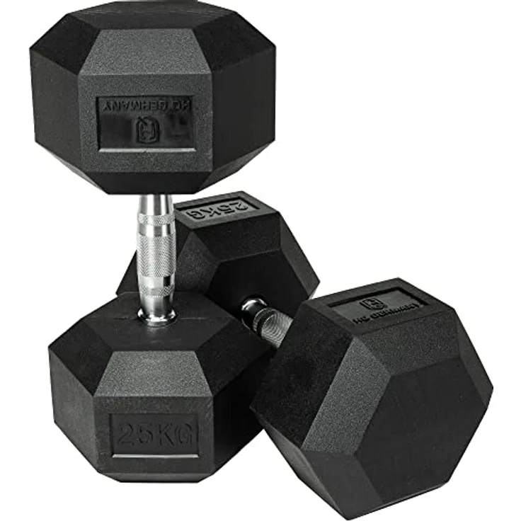 HQ Germany® Hexagon Hanteln | 2.5-37.5kg | Starter-Sets | ±1,5% Gewichtstoleranz, Gewicht:2x 25KG – Bild 1