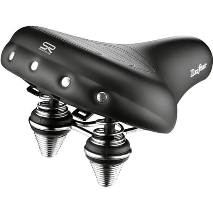 Selle Royal Drifter Med. Premium, Velosattel mit Royalgel-Technologie, doppelte Federung und robuster Strengtex-Oberfläche, schwarz – Bild 1
