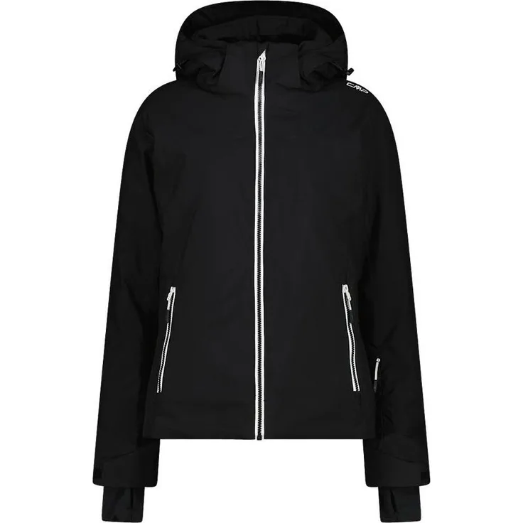 CMP WOMAN JACKET FIX HOOD, Damen Skijacke aus 100% Polyester, sportlicher Stil, Farbe nero, Größe 44