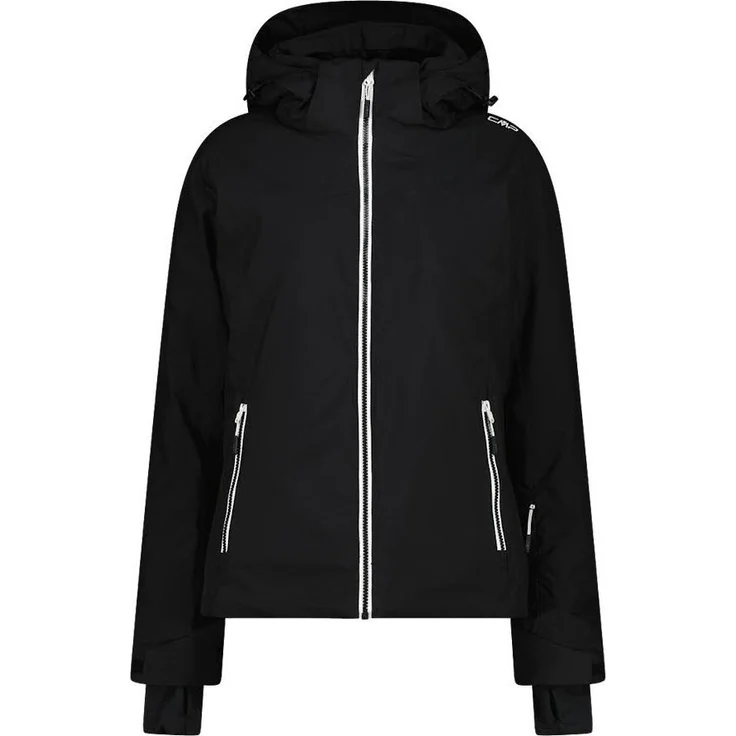 CMP WOMAN JACKET FIX HOOD, Damen Skijacke aus 100% Polyester, sportlicher Stil, Farbe nero, Größe 44