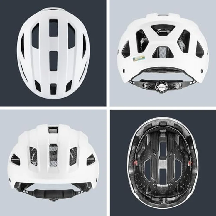 Uvex Stride, robuster Fahrradhelm für Damen und Herren, individuelle Größenanpassung, White matt, 59-61 cm – Bild 4
