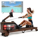 ORISYN VW3 Wasserrudergerät - Klappbares Rudergerät mit Hochwertigem Holzdesign, Bluetooth, Geeignet für Benutzer von 1.2m bis 2m, 175 KG Belastbarkeit