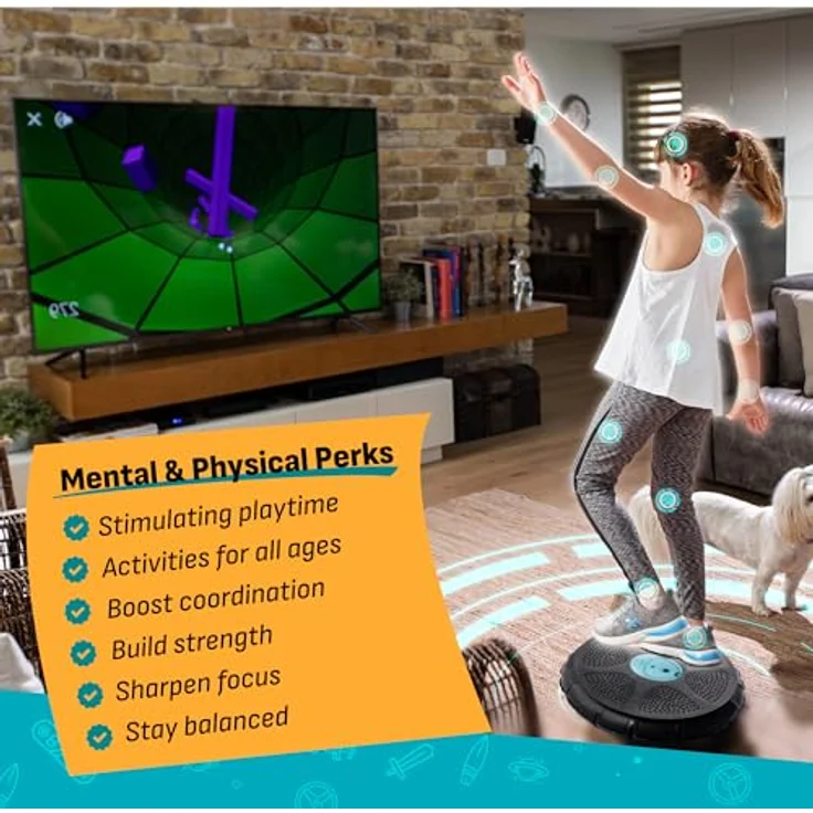 GoCube GoBalance Play 12, Verbundenes Balancegerät mit Bluetooth-Bewegungssensor, interaktive Spiele für alle Altersgruppen, leicht und tragbar – Bild 3