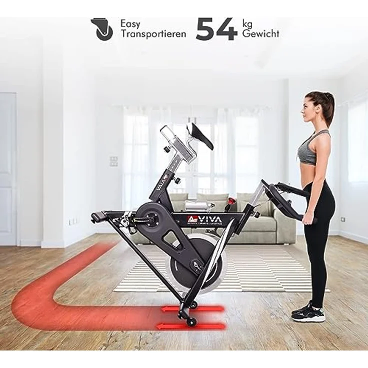 AsVIVA Indoor Cycle Speedbike S14 Bluetooth | inkl. SPD Klickpedale & Brustgurt (Pulsgurt) | 23kg Schwungmasse | App kompatibel | stufenlose Widerstandseinstellung – Bild 5